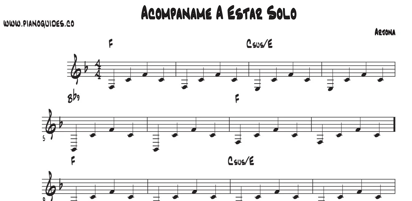 Título y tres primeras líneas de la guía de Acompáñame A Estar Solo (Ricardo Arjona)
