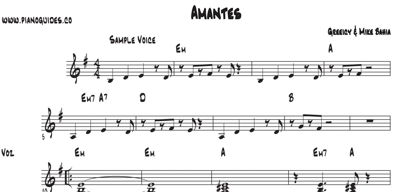 Título y primeras líneas de la guía de Amantes