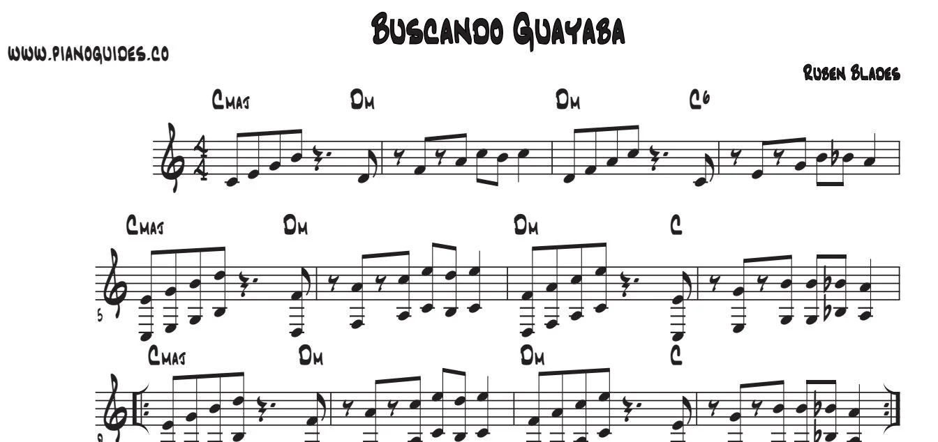 Título y primeras líneas de la guía de Buscando Guayaba