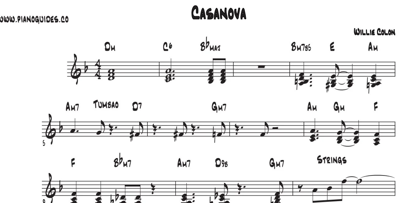 Título y primeras líneas de la guía de Casanova