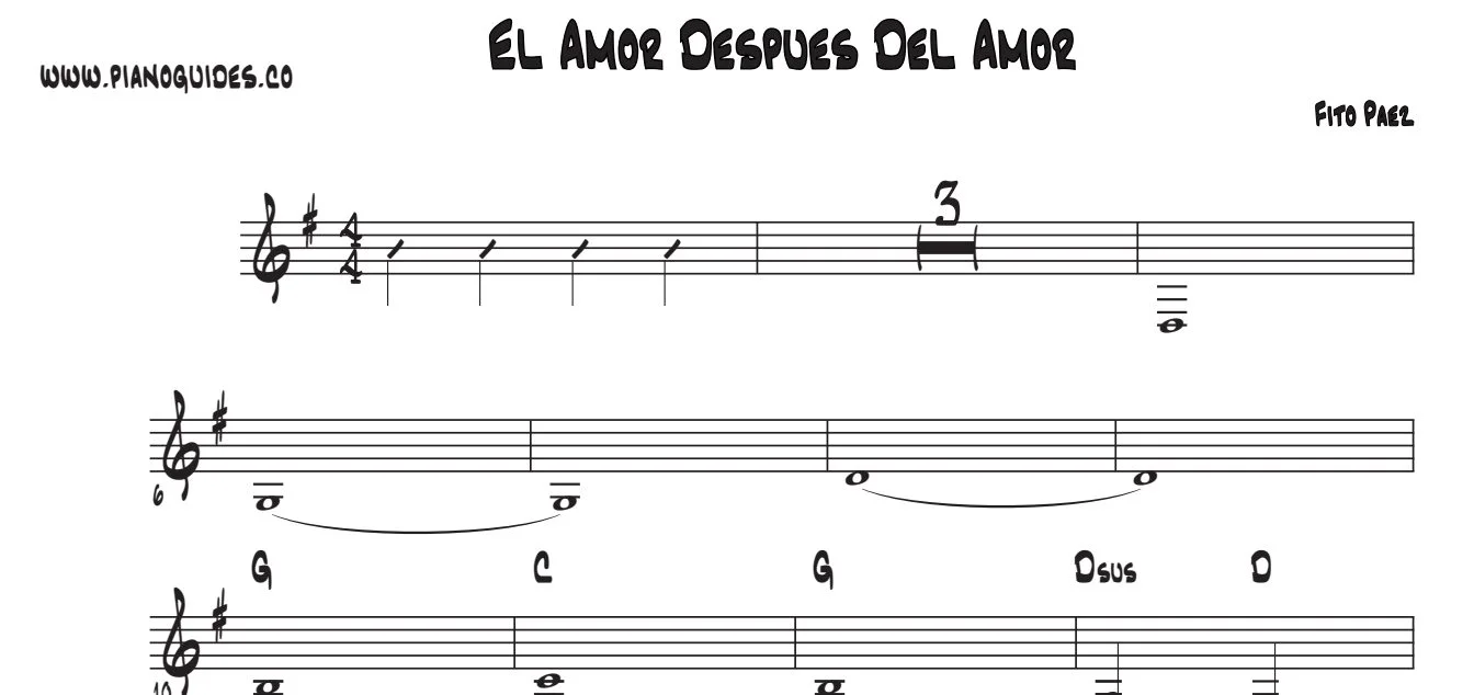 Título y primeras líneas de la guía de El Amor Después Del Amor