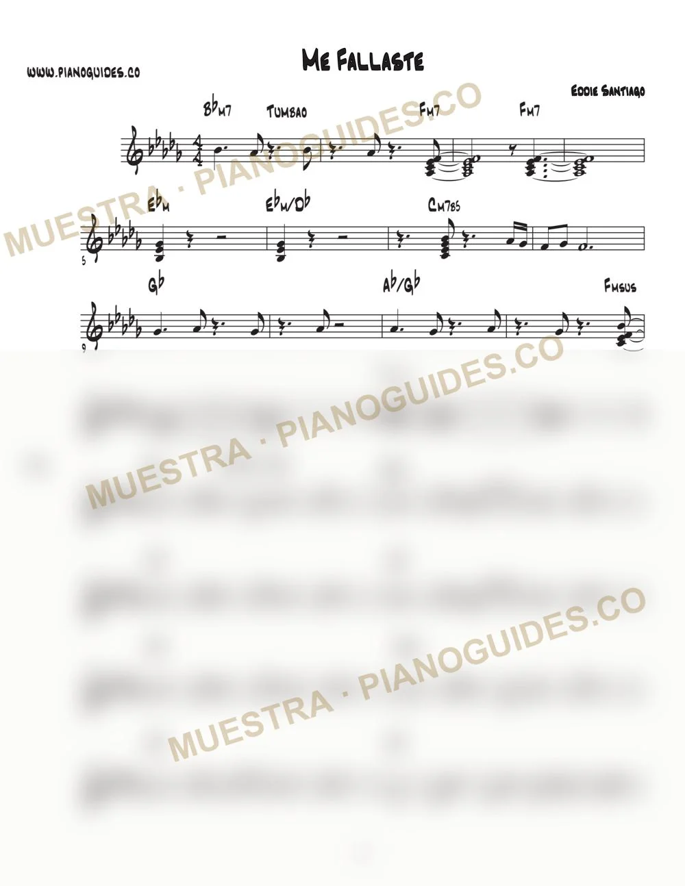 Primera página de la guía Me Fallaste
