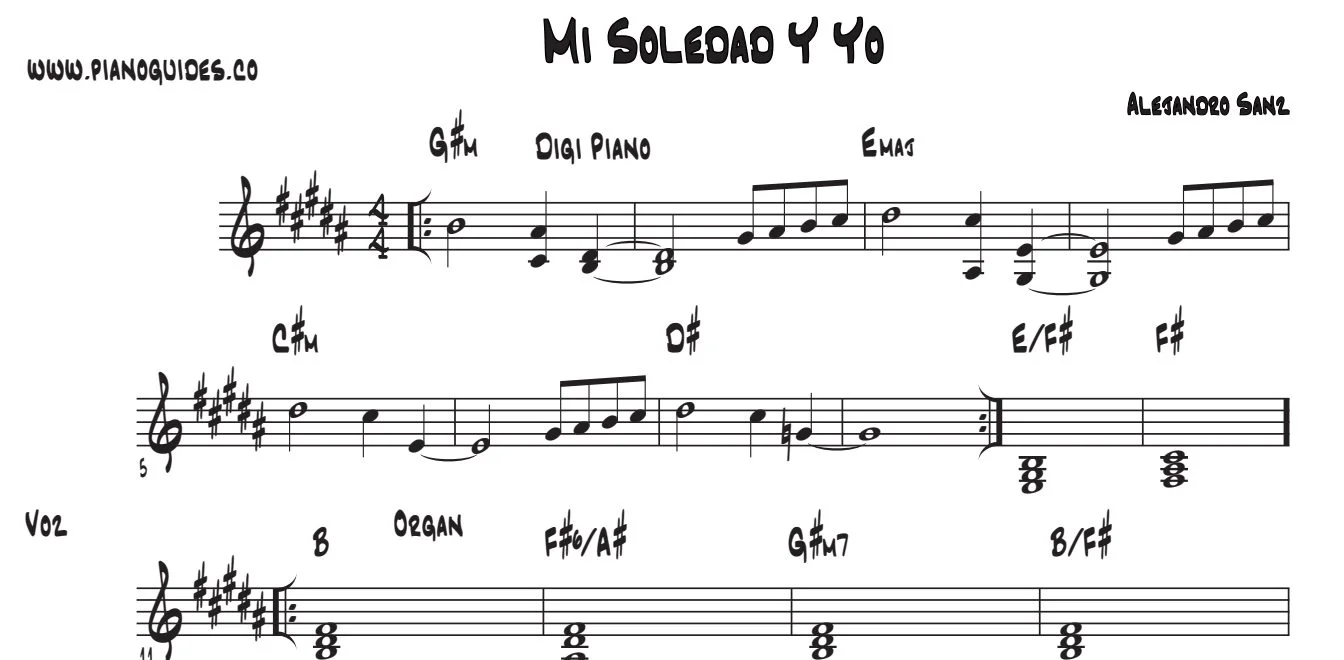 Título y primeras líneas de la guía de Mi Soledad Y Yo